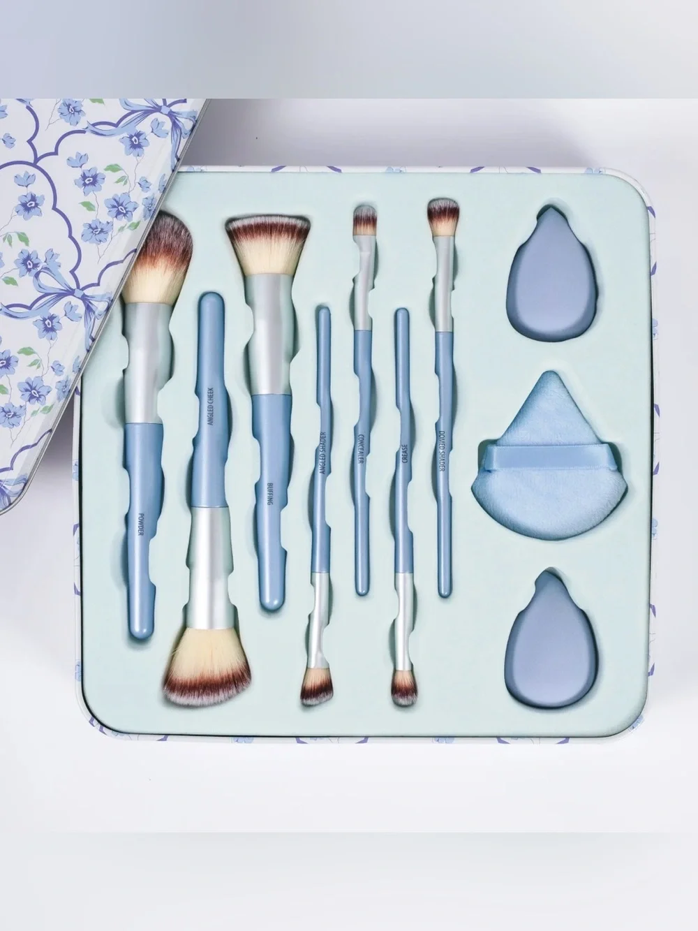 Primrose Powder Blue | 10pc Makeup Brush Tin